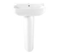 GoodHome Teesta Gloss White Oval Full Pedestal Basin (H)85.7Cm (W)56Cm