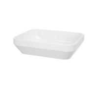 GoodHome Teesta Satin White Rectangular Counter Top Basin (W)45Cm
