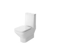 GoodHome Teesta White Back To Wall Close-Coupled Square Toilet Set With Soft Close Seat & Exposed Cistern