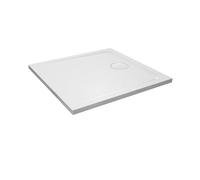 GoodHome Teesta White Square End Drain Shower Tray (L)900mm (W)900mm (H) 27mm
