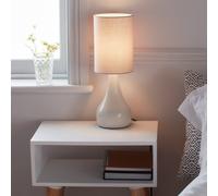 GoodHome Tertrez Classic Teardrop Matt Light Grey Table Light