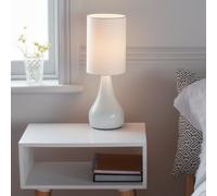 GoodHome Tertrez Classic Teardrop Satin White Table Light