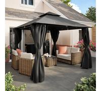 GoodHome Thar Grey Square Gazebo Tent (H) 2.8M (W) 3M