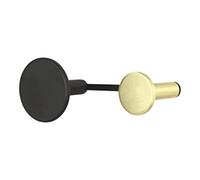 GoodHome The Dots Black Brushed Brass Effect Aluminium Wall-Mounted Double Hook (H)55mm (D)52mm