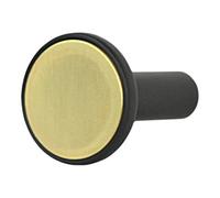 GoodHome The Dots Black Brushed Brass Effect Zinc Alloy Wall-Mounted Single Hook (H)50mm (D)35mm