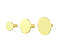 GoodHome The Dots Brass Effect Aluminium Wall-Mounted Single Hook (H)75mm (D)50mm, Pack Of 3