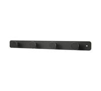 GoodHome The Dots Matt Black Stainless Steel 4 Hook Rail (L)450mm (H)40mm