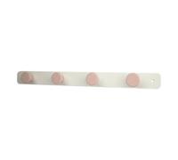 GoodHome The Dots Matt Peach Whip & White Stainless Steel 4 Hook Rail (L)450mm (H)40mm