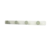 GoodHome The Dots Matt Sage Green & White Stainless Steel 4 Hook Rail (L)450mm (H)40mm