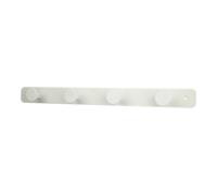 GoodHome The Dots Matt White Stainless Steel 4 Hook Rail (L)450mm (H)40mm