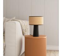 GoodHome Tolland Matt Natural & Black Table Lamp