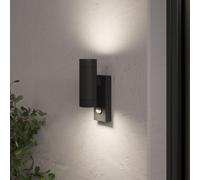 GoodHome Tongoa Fixed Matt Black Pir With Motion Sensor Outdoor Wall Light 25W