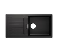 GoodHome Torla Matt Dark Grey Composite Quartz 1 Bowl Sink & Drainer 1000mm X 1000mm
