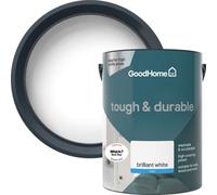 GoodHome Tough & Durable Brilliant White Matt Wall & Ceiling Emulsion Paint, 5L