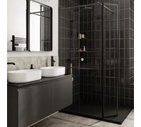 GoodHome Trentie Black Gloss Textured Ceramic Indoor Wall Tile, Pack Of 50, (L)200mm (W)100mm