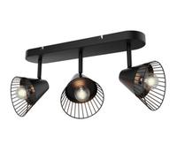 GoodHome Tsolma Bar Matt Black 3 Light Spotlight