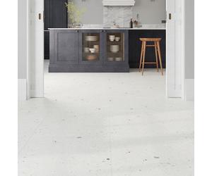 GoodHome Tulum Ivory Matt Terrazzo Stone Effect Porcelain Indoor Wall & Floor Tile, Pack Of 3, (L)600mm (W)600mm