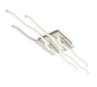 GoodHome Vaccus Rectangle Brushed Metal & Plastic Chrome Effect Led Ceiling Light