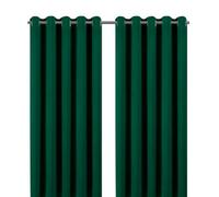 GoodHome Valgreta Dark Green Velvet Lined Eyelet Curtain (W)16.7Cm (L)22.8Cm, Pair