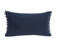 GoodHome Valgreta Deep Navy Rectangular Velvet Effect Indoor Cushion, (L)30Cm X (W)50Cm