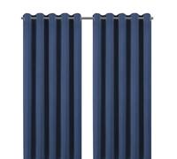 GoodHome Valgreta Deep Navy Velvet Lined Eyelet Curtain (W)167Cm (L)228Cm, Pair
