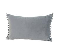 GoodHome Valgreta Grey Rectangular Velvet Effect Indoor Cushion, (L)30Cm X (W)50Cm
