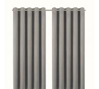 GoodHome Valgreta Grey Velvet Lined Eyelet Curtain (W)167Cm (L)228Cm, Pair