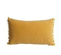 GoodHome Valgreta Yellow Rectangular Velvet Effect Indoor Cushion, (L)30Cm X (W)50Cm