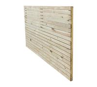 GoodHome Venetian Contemporary Double Sided Pressure Treated 3Ft Green Wooden Fence Panel (W)1.8M (H)0.9M