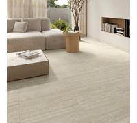 GoodHome Versova - Valenia Beige Matt Stone Effect Porcelain Indoor Wall & Floor Tile, Pack Of 7, (L)600mm (W)300mm