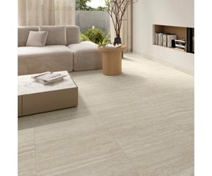 GoodHome Versova - Valenia Beige Matt Stone Effect Porcelain Indoor Wall & Floor Tile, Pack Of 7, (L)600mm (W)300mm
