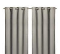 GoodHome Vestris Taupe Plain Blackout & Thermal Eyelet Curtain (W)117Cm (L)137Cm, Pair