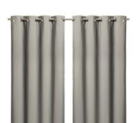 GoodHome Vestris Taupe Plain Blackout & Thermal Eyelet Curtain (W)167Cm (L)183Cm, Pair