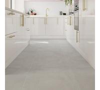 GoodHome Vezeni Light Grey Matt Concrete Effect Porcelain Indoor Wall & Floor Tile, Pack Of 2, (L)1200mm (W)600mm