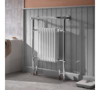 GoodHome Victorian Chrome Effect 1740Btu Vertical Towel Radiator (W)659mm X (H)952mm
