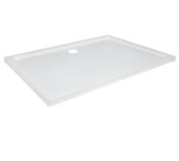 GoodHome Vorma Gloss White Rectangular Centre Drain Shower Tray (L)800mm (W)1200mm (H) 40mm