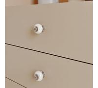 GoodHome Vras White Ceramic & Metal Round Knob (Dia)40.4mm, Pack Of 4