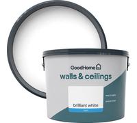 GoodHome Brilliant White Matt Wall & Ceiling Emulsion Paint, 10L