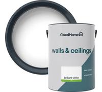 GoodHome Walls & Ceilings Brilliant White Vinyl Silk Emulsion Paint, 5L