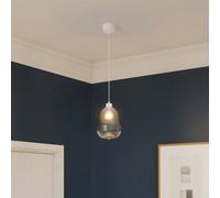GoodHome Wantage Clear Crystal Effect Round Oval Lamp Shade (D)21Cm