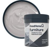 GoodHome White Plains Satin Furniture Paint, 80Ml Tester Pot