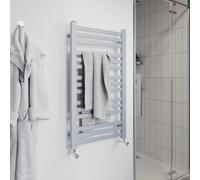 GoodHome Wolfsbane Silver Effect 1381Btu Vertical Towel Radiator (W)500mm X (H)900mm
