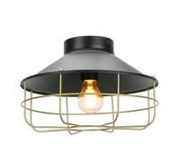 GoodHome Yondair Round Matt Metal Black Ceiling Light