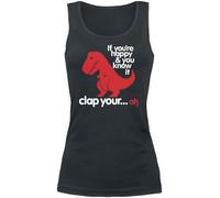 Goodie Two Sleeves Sad T-Rex Top black L