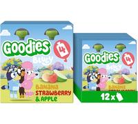 Goodies Bluey Kids Snack Fruit Smoothie Pouches, Multipack 3 x (4 x 100 g)
