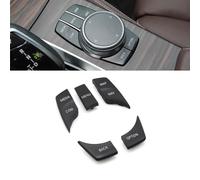 Goodithy 5PCS CIC iDrive Multimedia Button Cover, Center Console Multimedia i-Drive Control Switch Button Trim Replacement for BMW 5’G30 G31 G38/6’GT G32/7’G11 G12/X3 G01 G08/X4 G02 (Black)