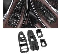 Goodithy BMW 1/3/4 Series Carbon Fiber Window Lift Switch Cover, Push Button, 4PCS
