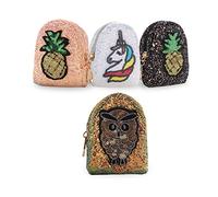 GOODIZ Bling Sequins Coin Bag Make Up Purse Pouch Mini Backpack Keyring Wallet Coin Holder Great Gift for Him & Her Woman's Men's Uni-Sex Multiple Colours (Bling Owl Bag)