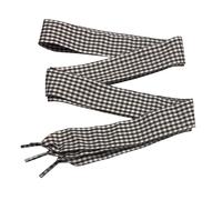 goodlace 1 Inch Wide Flat Plaid Gingham Shoe Laces Cute Checkered Shoelaces for Converse Trainers No.34 Brown 47"/120cm