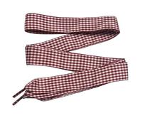 goodlace 1 Inch Wide Flat Plaid Gingham Shoe Laces Cute Checkered Shoelaces for Converse Trainers No.33 Dark Red 47"/120cm
